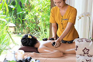 hot stone at Lagoon Spa Seminyak